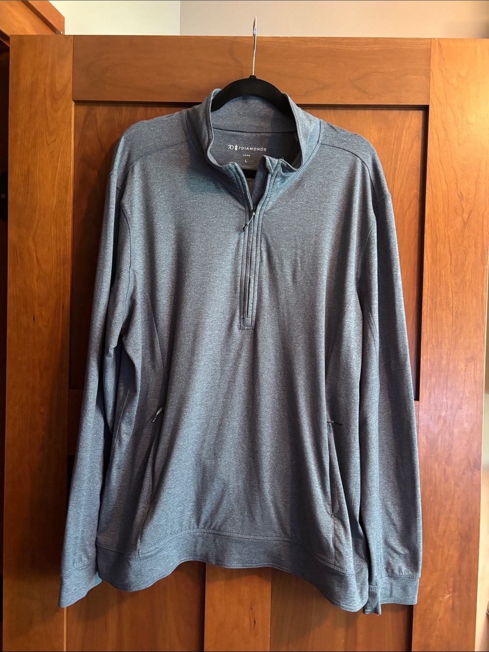 7 Diamonds Men’s Large 1/4 Zip Pullover Blueish Gray Super Soft Golf Athletic